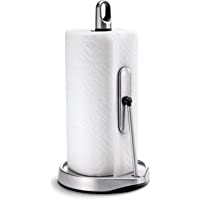 simplehuman- portarollos de cocina con brazo tensor alto- acero inoxidable cepillado